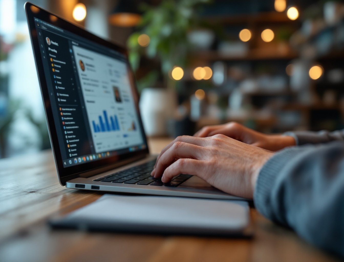 Local business owner updating their Google Business Profile listing on a laptop as part of ongoing local SEO management